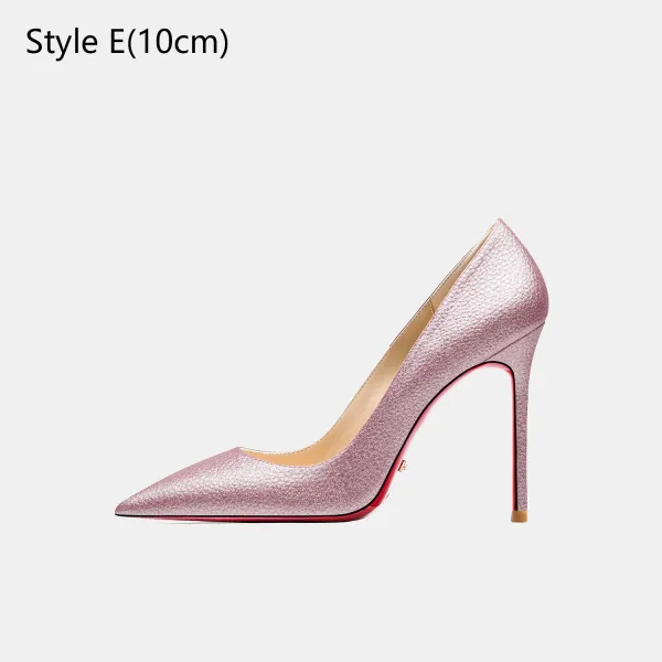 Sexy Rose Gold Evening Party Red Sole Pumps 2026 12 cm Stiletto Heels Pointed Toe High Heels