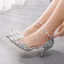 Cinderella Champagne Crystal Wedding Shoes 2022 Rhinestone Ankle Strap 7 cm Stiletto Heels Pointed Toe Wedding Shoes High Heels