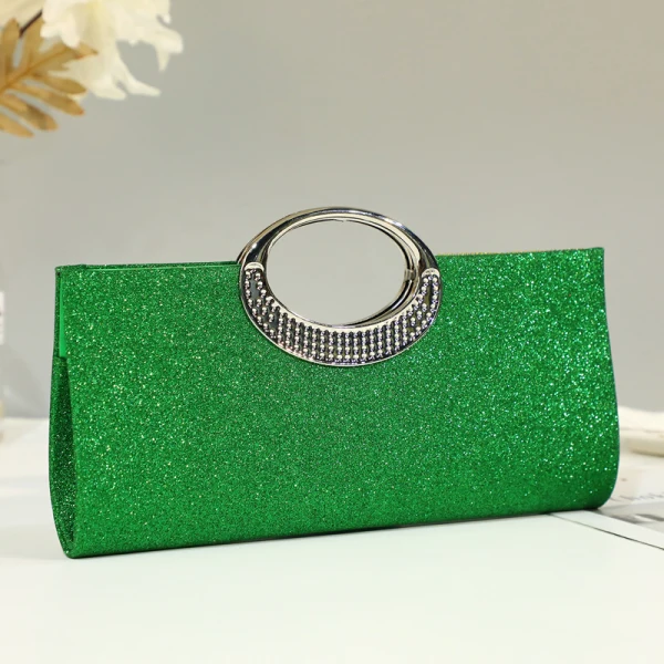 Scintillantes Vert Faux Diamant Soirée Pochette 2023