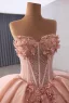 Luxury / Gorgeous Blushing Pink Beading Appliques Pearl Sequins Prom Dresses 2025 Ball Gown Strapless Sleeveless Backless Floor-Length / Long Prom Formal Dresses