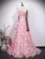 Charmant Rougissant Rose Perlage Paillettes Robe De Bal 2026 Princesse Bustier Sans Manches Dos Nu Longue Robe De Ceremonie