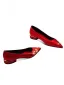Chinese style Red Embroidered Satin Flat Wedding Shoes 2026 Pointed Toe Wedding Pumps