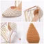 Charming Gold Pearl Rhinestone Wedding Shoes 2023 Ankle Strap 9 cm Stiletto Heels Pointed Toe Wedding High Heels