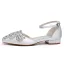 Chic / Beautiful Dark Green Rhinestone Prom Flat Womens Shoes Womens Sandals 2024 Ankle Strap Pointed Toe Sandals