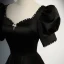 Elegant Black Satin Evening Dresses 2023 A-Line / Princess Pearl Square Neckline Rhinestone Bow Puffy Short Sleeve Backless Floor-Length / Long Evening Party Formal Dresses