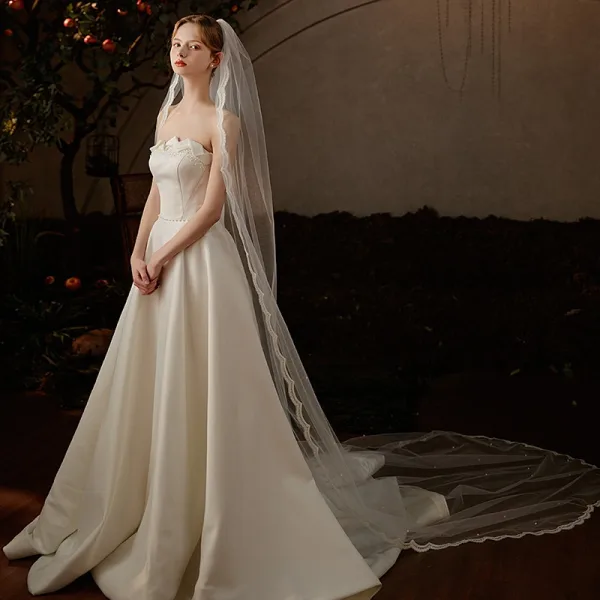 Elegant Hvit 3 m Brudeslør 2025 Tyll