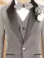 Fall Winter Grey Glitter 6-piece Long Sleeve Boys Wedding Suits 2025 Body Jewellery Coat Necklace Pants Shirt Tie Vest