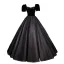 Élégant Noire Glitter Paillettes Robe De Bal 2023 Robe Boule Encolure Carrée Faux Diamant Manches Courtes Dos Nu Longue Promo Robe De Ceremonie