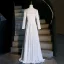 Vintage / Retro Ethnic White Beading Pearl Lace Flower Prom Dresses 2026 A-Line / Princess High Neck Long Sleeve Floor-Length / Long Formal Dresses