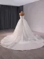 High-end White Lace Flower Wedding Dresses 2024 Ball Gown Strapless Sleeveless Backless Court Train Wedding