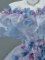 Elegant Sky Blue Appliques Prom Dresses 2026 Ball Gown Off-The-Shoulder Short Sleeve Backless Floor-Length / Long Formal Dresses