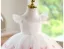 Fée Des Fleurs Blanche Perlage Paillettes En Dentelle Fleur Courte Anniversaire Robe Ceremonie Fille 2026 Robe Boule Encolure Carrée Mancherons Dos Nu Tulle