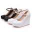 Fashion White 10 cm Wedges Outdoor / Garden Womens Shoes 2024 Round Toe Heels