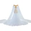 Elegant High-end White Beading Pearl Wedding Dresses 2023 Trumpet / Mermaid Scoop Neck Short Sleeve Royal Train Wedding