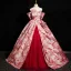 Elegant Red Prom Dresses 2024 Ball Gown Off-The-Shoulder Sleeveless Backless Floor-Length / Long Prom Formal Dresses