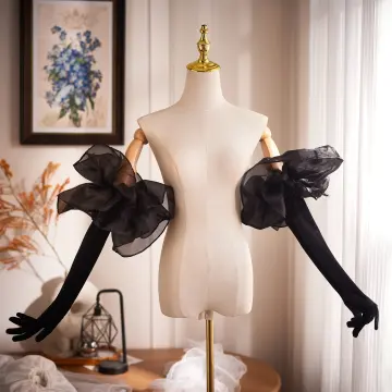 Audrey Hepburn Stijl Vintage Zwarte Gezwollen Huwelijk Bruidshandschoenen 2026 Tule
