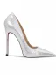 Ovanlig Silver Snakeskin Trycket Röd Sula Afton Pumps 2026 Läder 12 cm Stilettklackar Spetsiga Pumps Högklackade