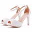 Chic / Beautiful White Pearl Wedding Shoes 2023 10 cm Stiletto Heels Open / Peep Toe Wedding Sandals High Heels