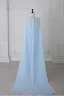 Charming Sky Blue Prom Dresses 2025 A-Line / Princess Strapless Sleeveless Backless Floor-Length / Long Prom Formal Dresses