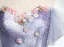 Elegant Lavender Rhinestone Lace Flower Appliques Prom Dresses 2024 Ball Gown Off-The-Shoulder Short Sleeve Backless Floor-Length / Long Prom Formal Dresses