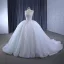 High-end Ball Gown Corset Wedding Dresses 2024 White Organza Beading Glitter Pearl Chapel Train Sweetheart Sleeveless