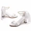 Eleganckie Białe Perła Z Paskiem Kokarda Buty Ślubne 2023 7 cm Grubym Obcasie Peep Toe Ślub Sandały