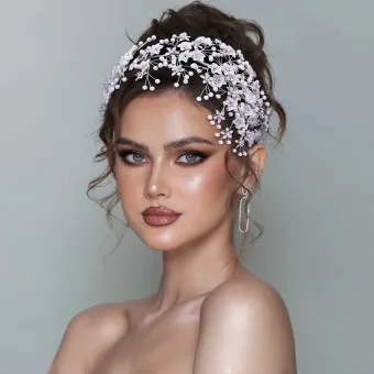 Charmant Witte Parel Rhinestone Legering Huwelijk Bruids Haaraccessoires 2024