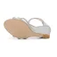 Charmant Silber Sommer Abend Sandalen Damen 2022 T-Riemen Strass Pailletten 7 cm Keilabsatz Peeptoes Sandaletten Hochhackige