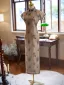 Chinese style Vintage / Retro Khaki Printing Tea-length Cheongsam 2024 Trumpet / Mermaid High Neck Short Sleeve