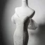 Simple Blanche Perle Dentelle Fleur Légère Robe De Mariée 2024 Trompette / Sirène De l'épaule Manches Courtes Dos Nu Train De Balayage Mariage