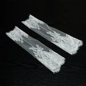 Vintage Retro White Lace Flower Wedding Bridal Gloves 2026