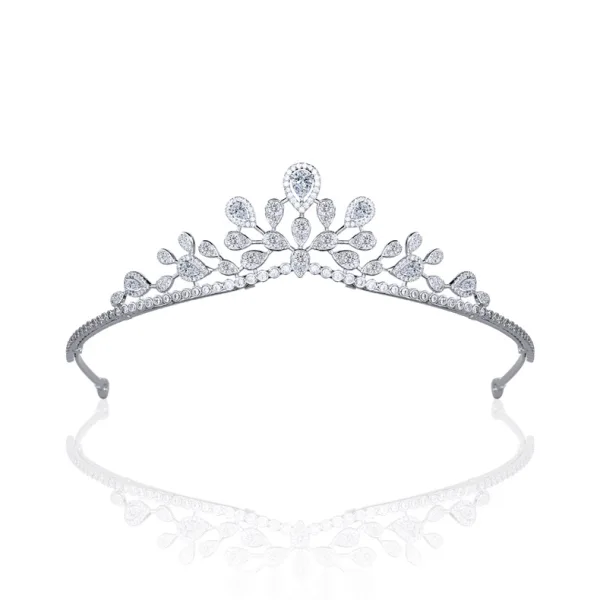 Enkla Vita Rhinestone Zirkon Legering Bröllop Tiara Brud Huvudbonad 2022