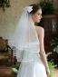 Modest / Simple White Bow Wedding Veils 2026 Tulle