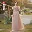 Simple Rougissant Rose Robe Demoiselle D'honneur 2022 Princesse Encolure Carrée Manches Courtes Dos Nu Longue Robe Pour Mariage