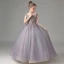 Chic / Beautiful Lavender Beading Sequins Birthday Flower Girl Dresses 2022 Ball Gown Scoop Neck Sleeveless Backless Floor-Length / Long Flower Girl Dresses
