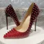 Unusual Burgundy Gradient-Color Rivet Evening Party Pumps 2022 12 cm Stiletto Heels Pointed Toe Pumps High Heels