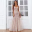 Sparkly Gold Sequins Evening Dresses 2022 Trumpet / Mermaid V-Neck Sleeveless Backless Floor-Length / Long Evening Party Formal Dresses
