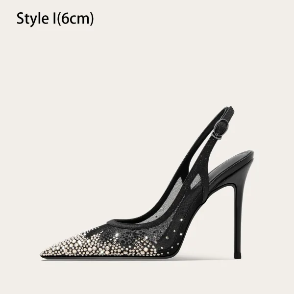 Sexy Weiß Strass Leder Brautschuhe 2025 10 cm Stilettos Spitzschuh Hochzeit Hochhackige