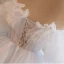 Simple Blanche Perle Noeud Robe De Mariée 2023 Princesse De l'épaule Sans Manches Dos Nu Train De Balayage Mariage