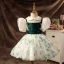 Elegant Dark Green Pearl Lace Short Birthday Flower Girl Dresses 2022 Ball Gown Scoop Neck Puffy Short Sleeve Flower Girl Dresses