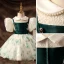 Elegant Dark Green Pearl Lace Short Birthday Flower Girl Dresses 2022 Ball Gown Scoop Neck Puffy Short Sleeve Flower Girl Dresses