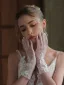 Elegant Lace Flower White Wedding Bridal Gloves 2025 Tulle
