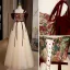 Chic / Beautiful Champagne Embroidered Prom Dresses 2022 A-Line / Princess Off-The-Shoulder Short Sleeve Backless Beading Bow Sash Floor-Length / Long Formal Dresses