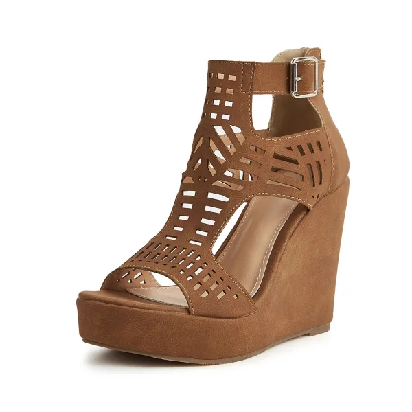 Roman Grey Street Wear Womens Sandals 2022 11 cm Wedges Open / Peep Toe Sandals