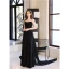 Sexy Noire Chiffon Robe De Soirée 2022 Princesse Bretelles Spaghetti Sans Manches Dos Nu Soirée Tribunal Train Robe De Ceremonie