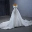 Occidental Blanche Fait main Perlage Perle Paillettes Robe De Mariée 2024 Trompette / Sirène Bustier Sans Manches Dos Nu Tribunal Train