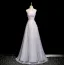 Charming Lavender Beading Appliques Sequins Prom Dresses 2025 A-Line / Princess High Neck Sleeveless Backless Floor-Length / Long Formal Dresses