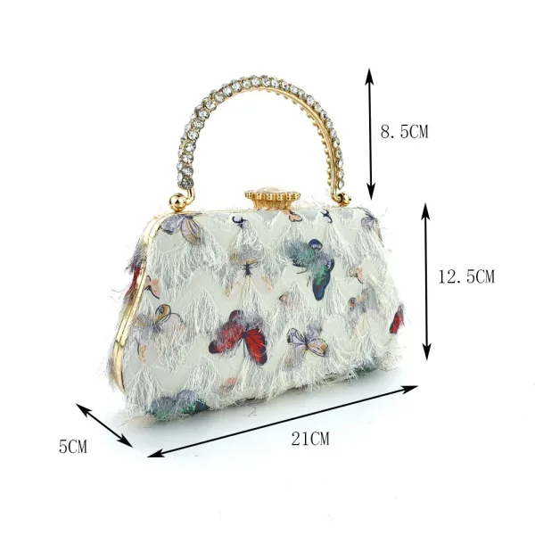 Fashion Ocean Blue Butterfly Tassel Prom Handbag 2025 Clutch Bags