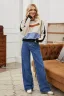 Confortable Femme Tomber Kaki Ample Sweats 2021 Encolure Dégagée Désinvolte Hiver Coton Manches Longues Patchwork Hauts