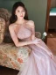 Chic / Belle Rougissant Rose Robe De Bal 2022 Princesse Titulaire Perlage Gland Paillettes En Dentelle Fleur Sans Manches Dos Nu Longue Robe De Ceremonie